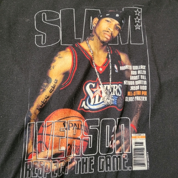 Allen Iverson Philadelphia 76ers Men T-Shirt Medium Black NBA All-Star Crew Tee - Picture 2 of 5